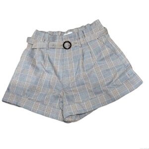 Abercrombie plaid shorts large belted cuffed high waisted